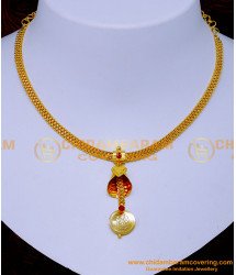 NLC1325 - Simple Lakshmi Coin Necklace Latest One Gram Jewellery