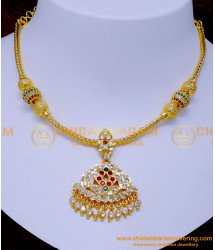 NLC1331 - Indian Bridal Stone Necklace Impon Attigai Online Shopping 