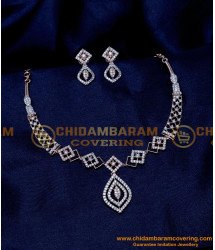 NLC1335 - Rose Gold Royal Modern Diamond Necklace Designs Online