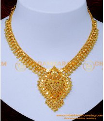 NLC1355 - Traditional Mango Design Plain Gold Plated Necklace Online