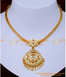 NLC1361 - Impon Attigai Necklace Designs with Stones for Wedding