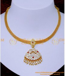 NLC1362 – Attractive Bridal Impon Gold Plated Necklace Online