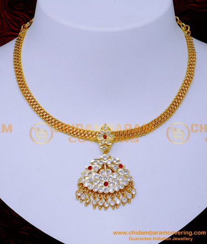 NLC1362 – Attractive Bridal Impon Gold Plated Necklace Online