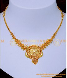NLC1371 - 1 Gram Gold Simple Gold Necklace Design New Model