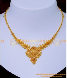 NLC1375 - Simple Light Weight Gold Necklace Design Latest Design