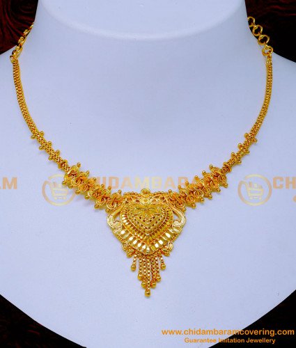 NLC1376 - Gold Covering Wedding Gold Necklace Designs for Girl