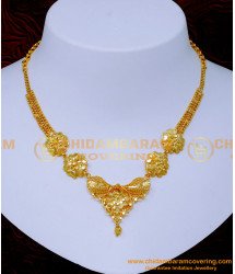 NLC1382 - Simple Gold Design Gold Plated Necklace for Women