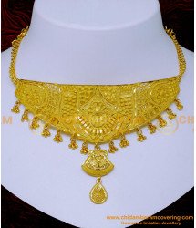 NLC1391 - Bridal Gold Choker Necklace Design Forming Gold Jewellery
