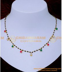 Nlc1402 - Unique Multi Stone Crystal Black Beads Necklace Designs