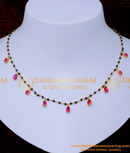 Nlc1403 - Elegant Pink Stone Simple Crystal Beads Necklace Designs