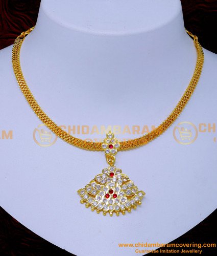 NLC1422 - Traditional Gold Attigai Necklace Design for Wedding