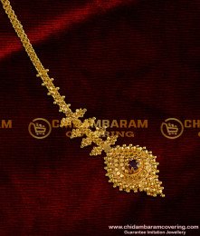 NCT007 - Chidambaram Covering Nethichutti Projected Ball with Red Stone Design South Indian Jewellery Online
