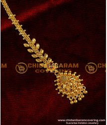NCT008 - Stylish Leaf Design Gold Plated Nethichutti / Maang Tikka Chidambaram Covering Buy Online