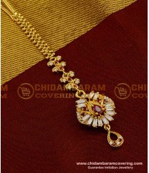 NCT038 - Gold Plated Full Stone Maang Tikka Designs for Girls