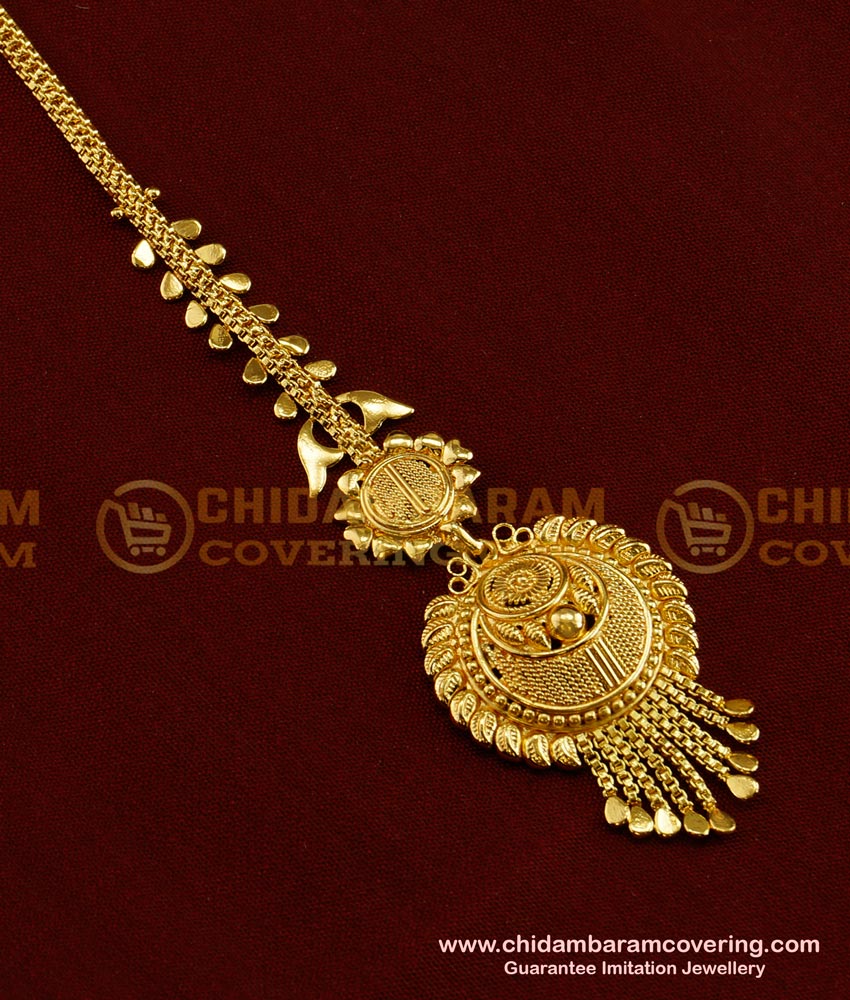 NCT052 – Look Like Gold Design Gold Plated Traditional Design Nethi Chuti / Maang Tikka Buy Online