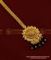NCT055 - Beautiful Flower Black Crystal  Beads Hanging Design Forehead Piece / Maang Tikka 