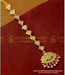 NCT068 - Latest Impon Collection Bridal Wear White Stone Nethi Chutti  Buy Online