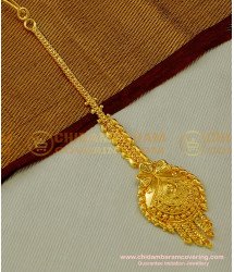 NCT071 - Latest Gold Big Maang Tikka Design Pure Gold Plated Guarantee Jewellery Buy Online