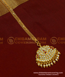 NCT076 - Traditional Impon Stone Nethi Chutti Gold Design Maang Tikka for Wedding 