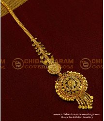 NCT079 - Buy Latest Marriage Round Maang Tikka Gold Designs One Gram Bridal Jewellery Online
