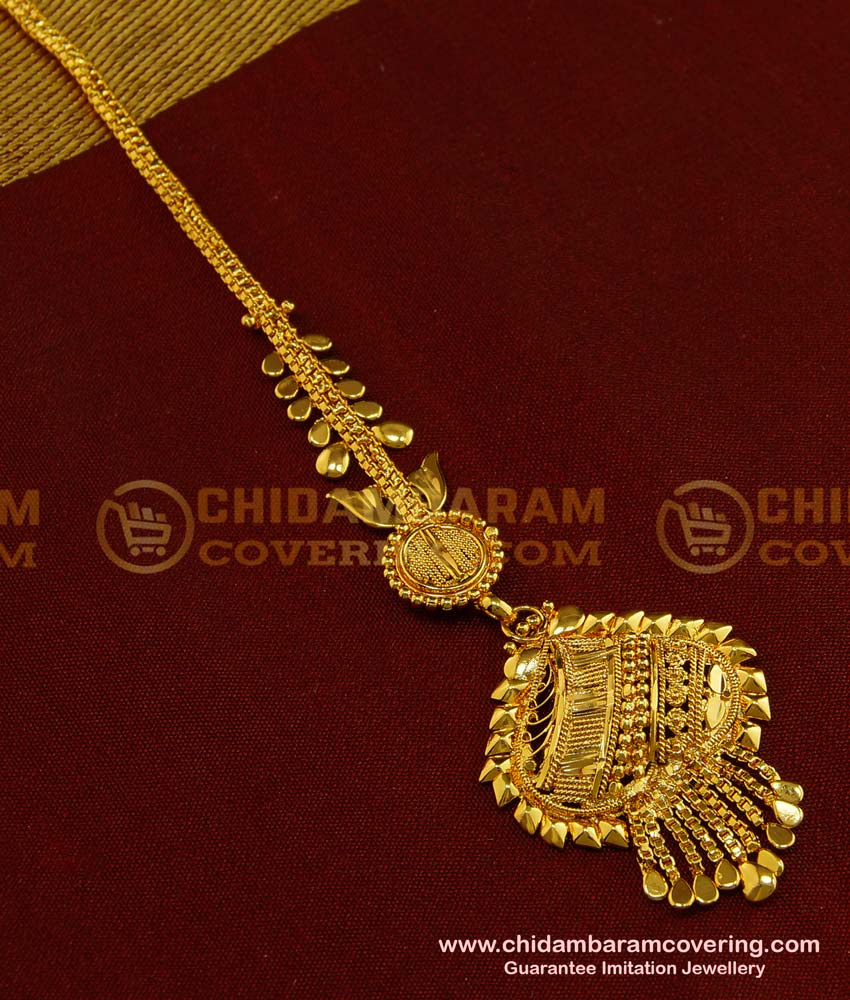 NCT080 - Traditional Gold Maang Tikka Designs Indian Tikka Jewellery Online