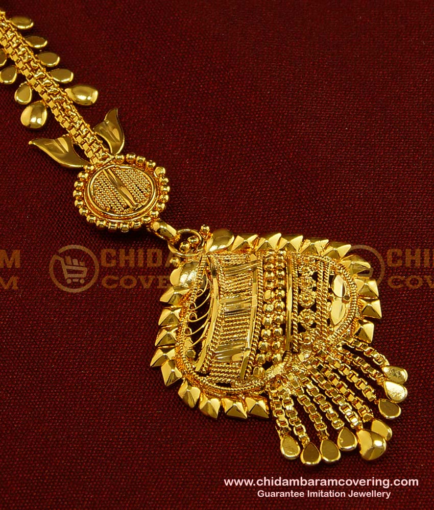 NCT080 - Traditional Gold Maang Tikka Designs Indian Tikka Jewellery Online