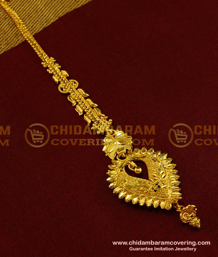 NCT087 - Look Like Gold Design Forming Gold Plated Nethi Chuti / Maang Tikka Buy Online