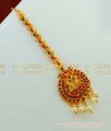 NCT093 - Temple Jewellery Attractive Ruby Emerald Stone Peacock Design Nethi chutti for Women