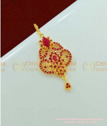 NCT095 - High Quality Full Ruby Ad Stone Small Maang Tikka Design Buy Online Shopping