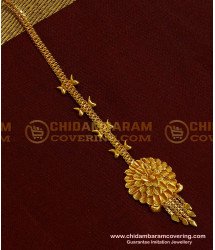 NCT109 - New Model Flower Gold Design Maang Tikka South Indian Papidi Billa for Bride