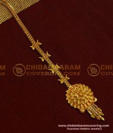 NCT109 - New Model Flower Gold Design Maang Tikka South Indian Papidi Billa for Bride