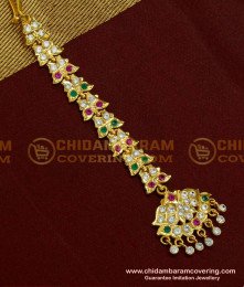 NCT116 - Beautiful Wedding Jewellery Impon Full Ad Multi Stone Maang Tikka Design for Bride 