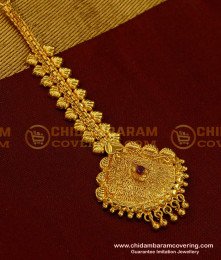 NCT135 - Pure Gold Plated Big Size Maang Tikka Bridal Nethi Chutti Designs Online