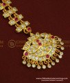 NCT155 - Grand Look Bridal Wear Double Line Impon Nethichutti Latest Stone Maang Tikka Gold Plated Jewellery 