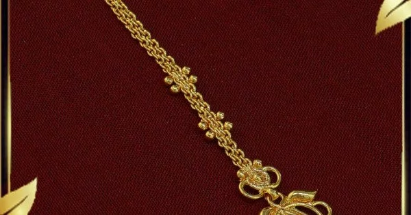 Buy 1 Gram Gold Plain Simple Maang Tikka Gold Jewellery Design ...