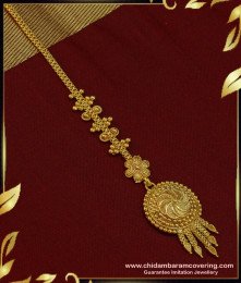 NCT171 - 1 Gram Gold Traditional North Indian Maang Tikka Designs for Wedding   