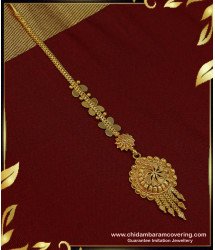NCT172 - Traditional Gold New Model Papidi Billa Designs Wedding Maang Tikka Online