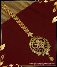 NCT181 - Buy Marriage bridal Maang Tikka Peacock Designs One Gram gold nethi chutti 