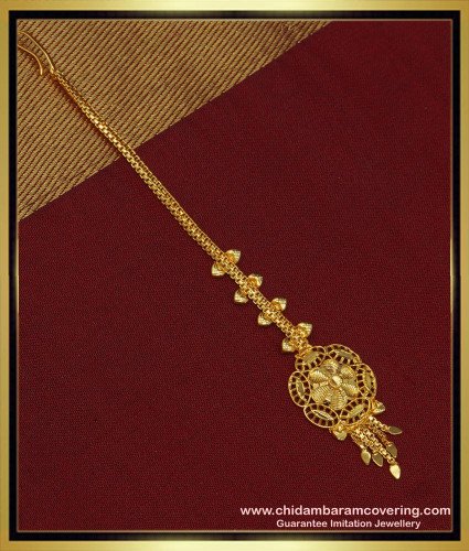 NCT185 - One Gram Gold Plated Flower Design Maang Tikka Buy Online