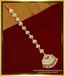 NCT217 - Impon Full Stone Gold Nethichutti Design Buy Indian Bridal Jewellery 