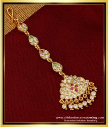 NCT234 - Gold Design Full Stone Impon Nethichutti Design South Indian Bridal Jewellery