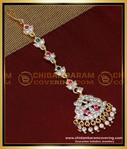 NCT291 - South Indian Jewellery Impon Stone Maang Tikka Online