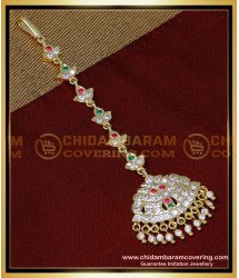 NCT294 - Bridal Wear Gold Design Impon 1 Gram Gold Maang Tikka Online