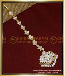 NCT298 - Traditional Nethi Chutti White Stone Matha Patti Jewellery