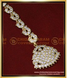 NCT299 - Gold Design White Stone Nethi Chutti Design Impon Jewellery 