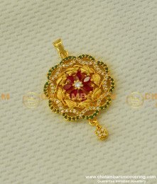 PND008 - Beautiful Flower and Leaf Design Stone Pendant for Chain Online 