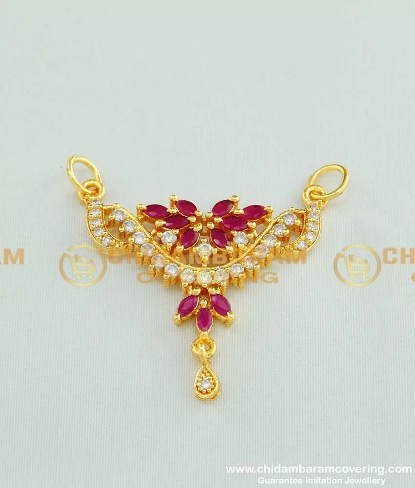 Buy Traditional Indian Wedding American Diamond Gold Pendant ...