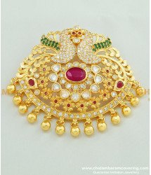PND032 - Most Beautiful Real Gold Peacock Design High Quality Stone Gold Plated Pendant Buy Online