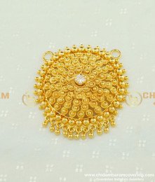 PND034 - American Diamond Single Stone 1 Gram Gold Locket Design for Long Chain 