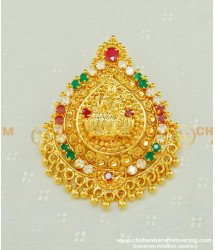 PND047 - One Gram Gold Multi Stone Lakshmi Gold Dollar Design Buy Online 